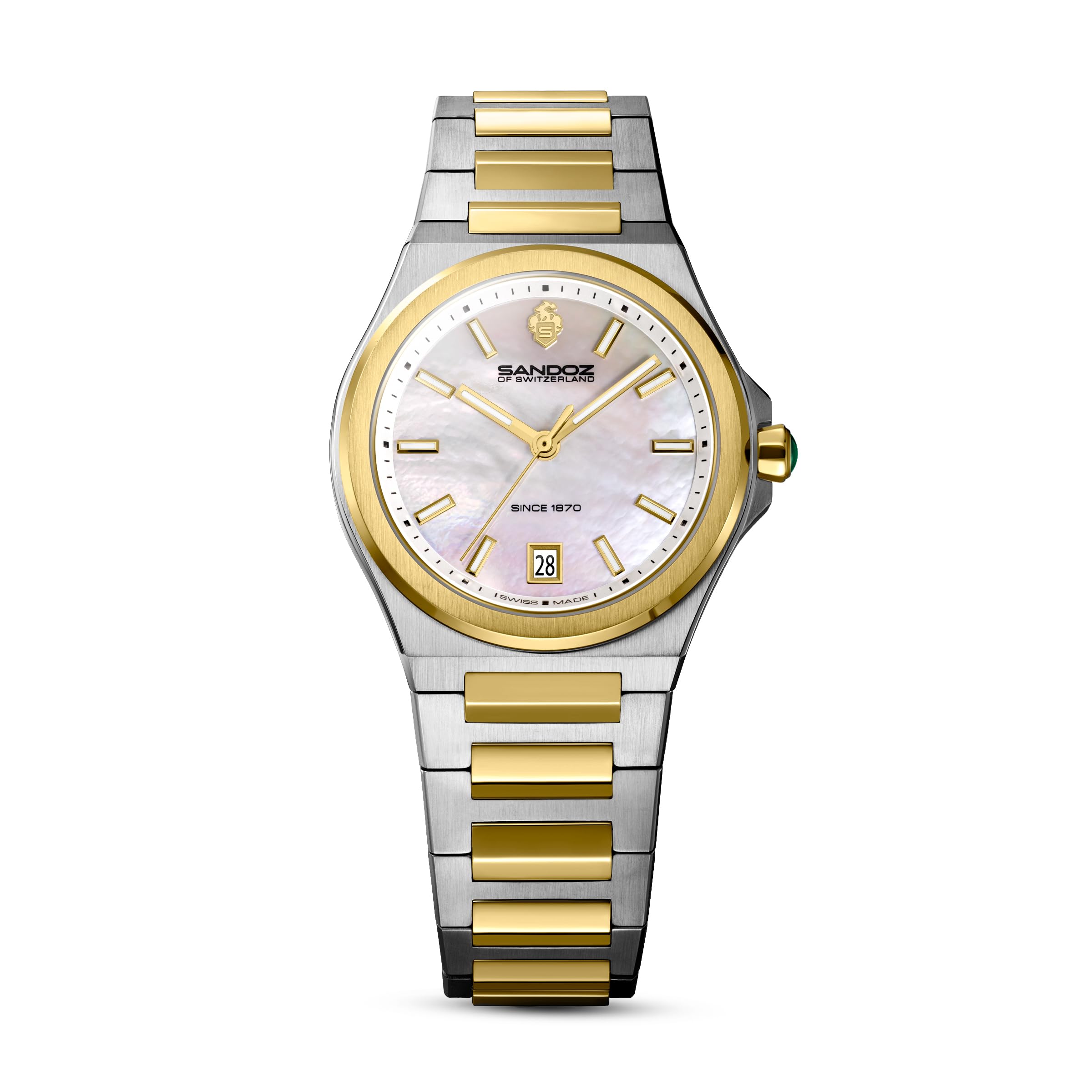 Buy Sandoz Chanet Premium Quartz White MOP Dial Swiss Made Watch